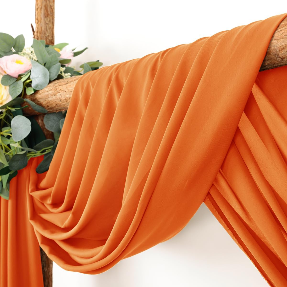 Wedding Arch Draping Fabric 1 Panel 30'' x 18FT Orange Sheer Chiffon Arch Drapery for Photo Booth Bridal Shower Baby Shower Church Decor Newborn Photography Christening Outdoor Party