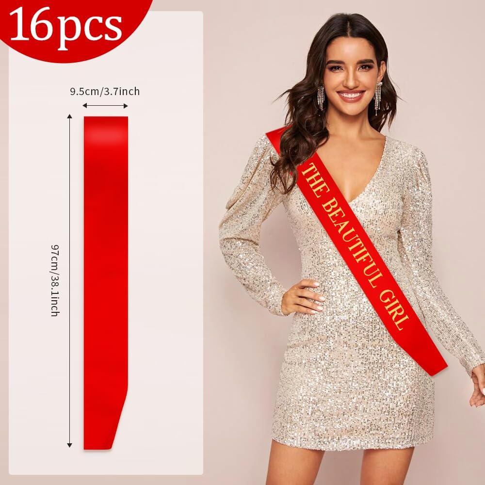 Blank Sash 16 PCS Sashes DIY Satin Sash Chair Sashes Scout Sash President Sash Senior Sash Scout Sash Wedding Party Sash