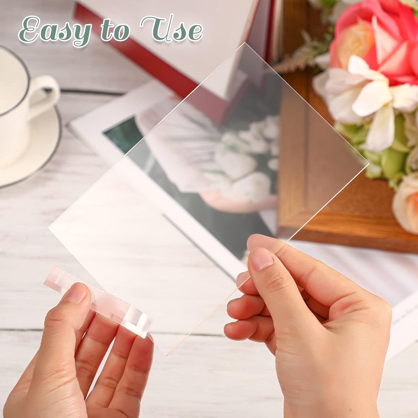 Yulejo 12 Pcs Clear Acrylic Place Cards with 12 Acrylic Holder Wedding Table Numbers with Acrylic Stand DIY Table Name Cards Plates for Wedding Reception Banquet Decors (4 x 6 x 0.08 Inch)