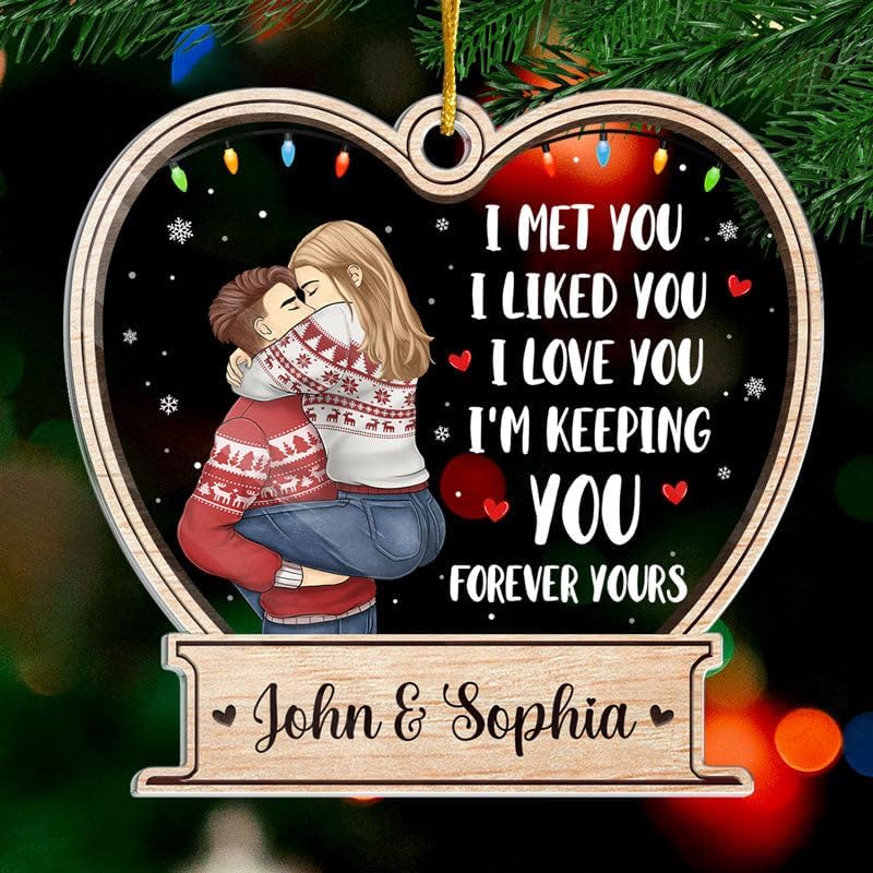 Pawfect House Forever Yours, Personalized Christmas Tree Decorations Gifts for Couples, Anniversary Birthday Gifts for Husband, Wife, Vintage Christmas Ornaments, Housewarming Gift for Her, Him