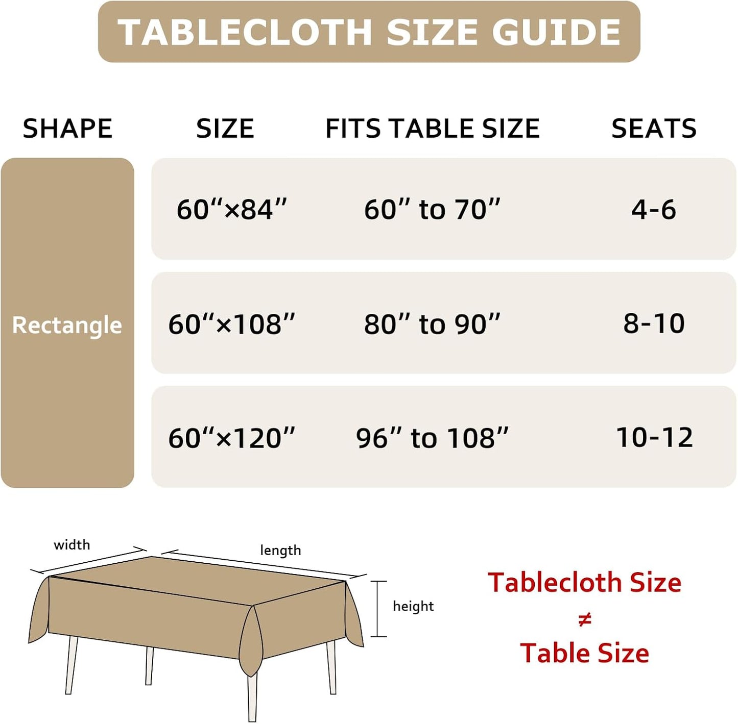 Linen Tablecloth 100% Pure Linen Table Cloth for Rectangle Tables Machine Washable Dining Fall Tablecloth