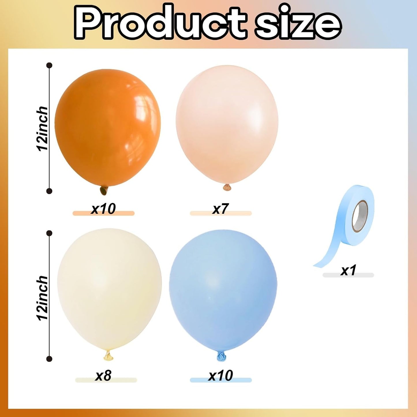 Burnt Orange and Blue Fall Balloons, 12 Inch 35PCS Dusty Blue Orange Taupe Peach Balloon, Fall Balloons for Birthday Baby Shower First Fall Thanksgiving Autumn Harvest Market Themed Party Decorations