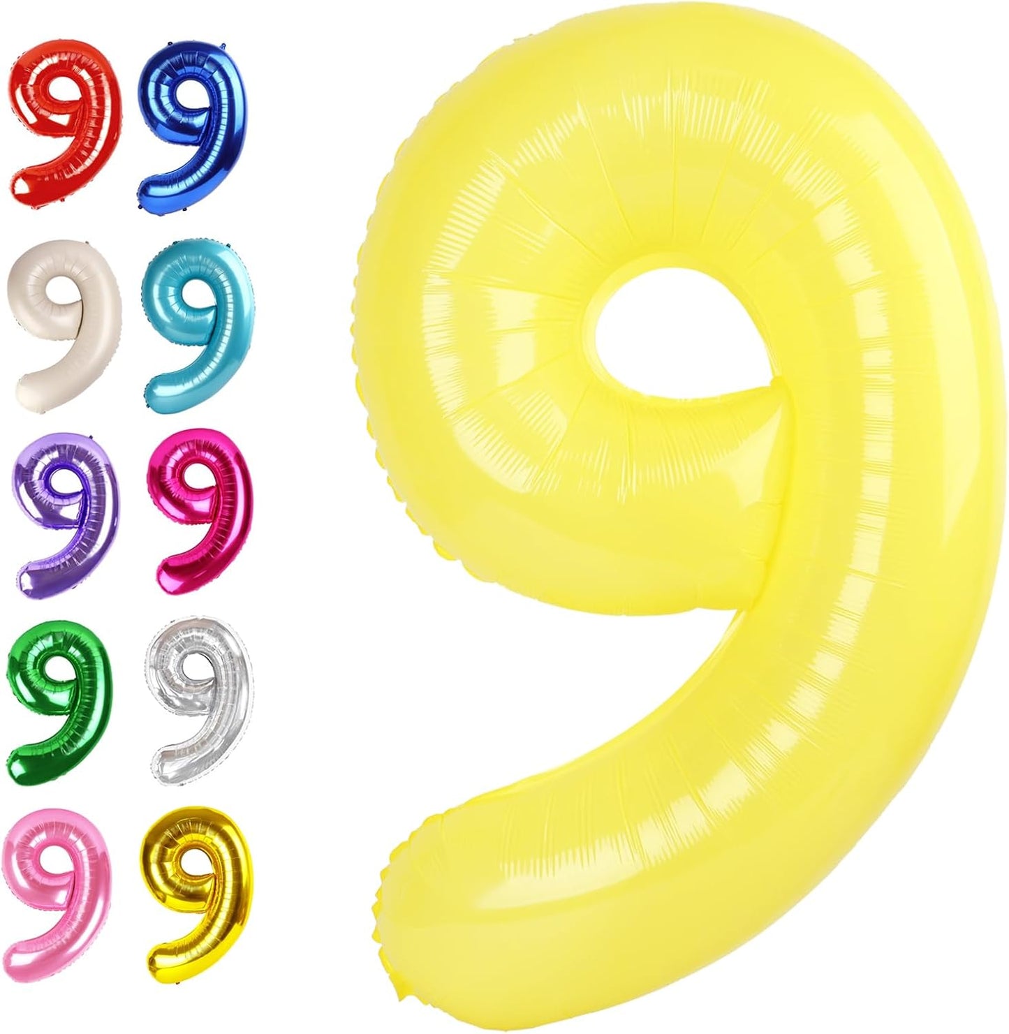 Number Balloon 9 Yellow Macaron