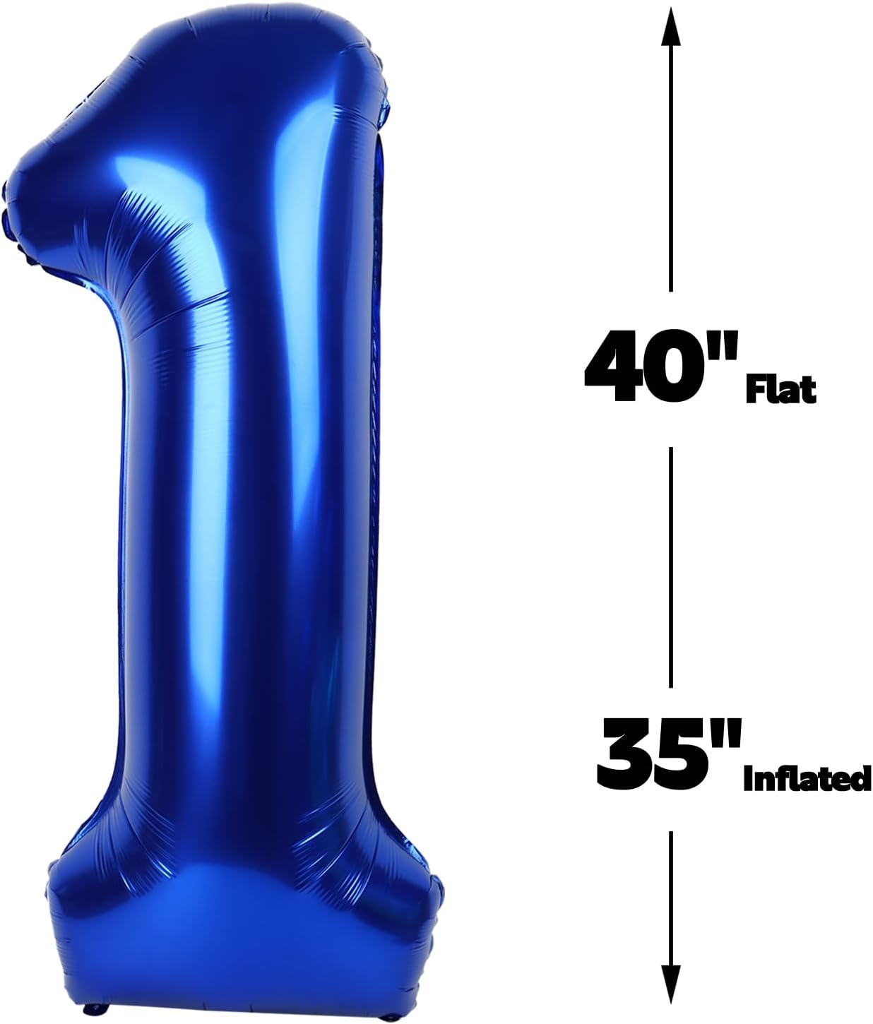 Night Blue Number 1 Balloon 40 inch, Number 1 Birthday Balloons for Boy Girl, Night Blue Foil One Balloon for 1st 10 11 12 16 18 Birthday Party, Anniversary Celebration Numbers Decorations