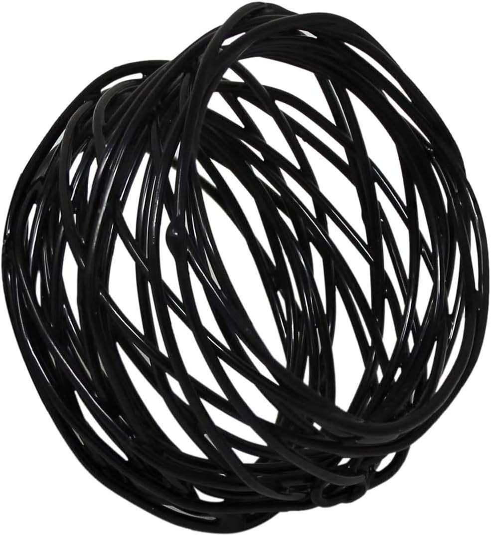 Handmade Round Mesh Black Napkin Rings Holder for Dinning Table Parties Everyday, Set of 12