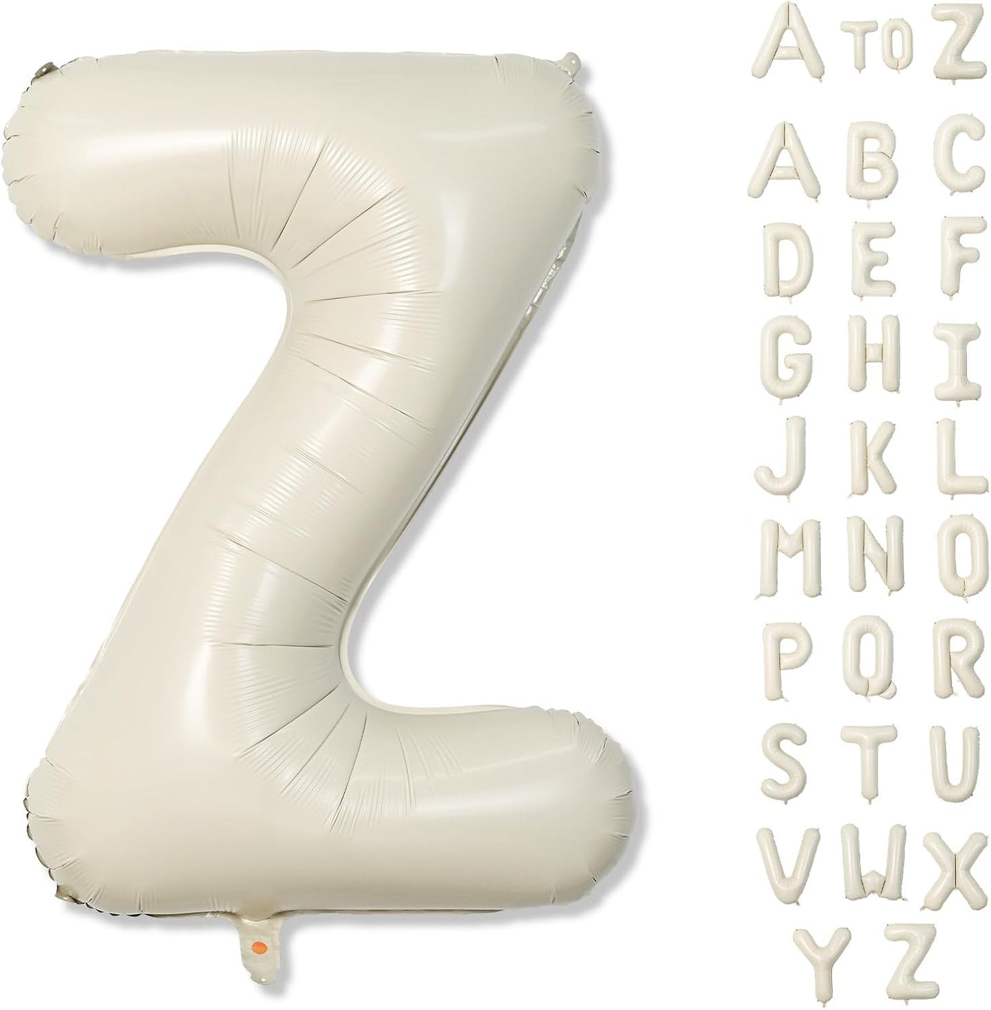 40 Inch Cream Letter Balloon 'Z' - 2 Pack, Self Inflating, Perfect for Birthday Parties, Unisex Adults