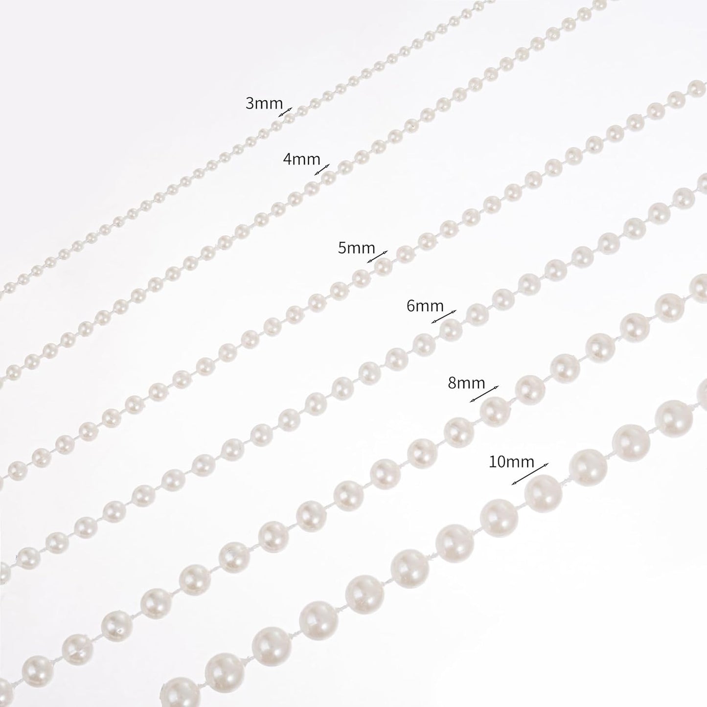 5mm Crafts Faux Pearl Beads Garland Pearl Bead Roll Strand of Pearls to Decorate Floral Centerpieces Wedding Party Favor Christmas Tree(99 Feet Ivory)