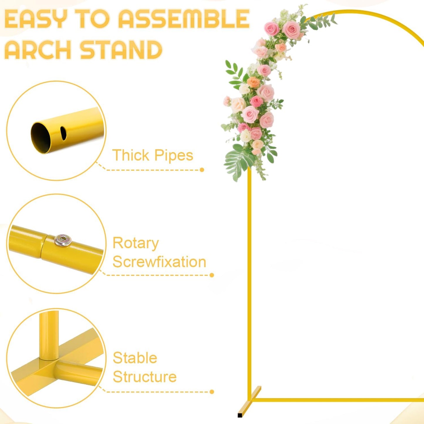 7.2FT Arch Backdrop Stand and Dusty Blue Arch Cover Set Metal Arch Stand Backdrop with Wedding Arch Stand Covers Balloon Arched Frame with Cover for Baby Shower Birthday Party Ceremony Grad Decor