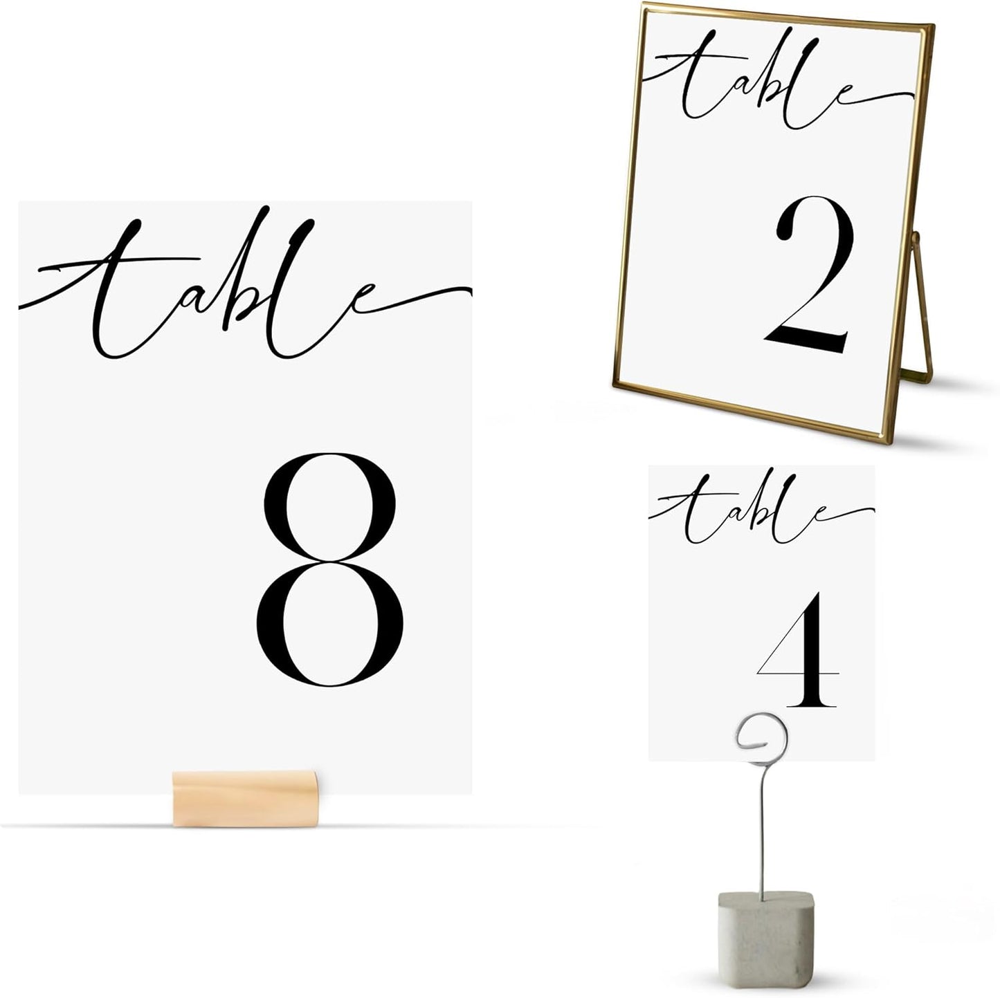 26 Pieces Table Numbers for Wedding Reception, Table Number 1-25 with Head Table Card, Double Sided Contemporary Table Number Design, 4x6" Wedding Table Numbers, Matte Lamination Table Number Cards