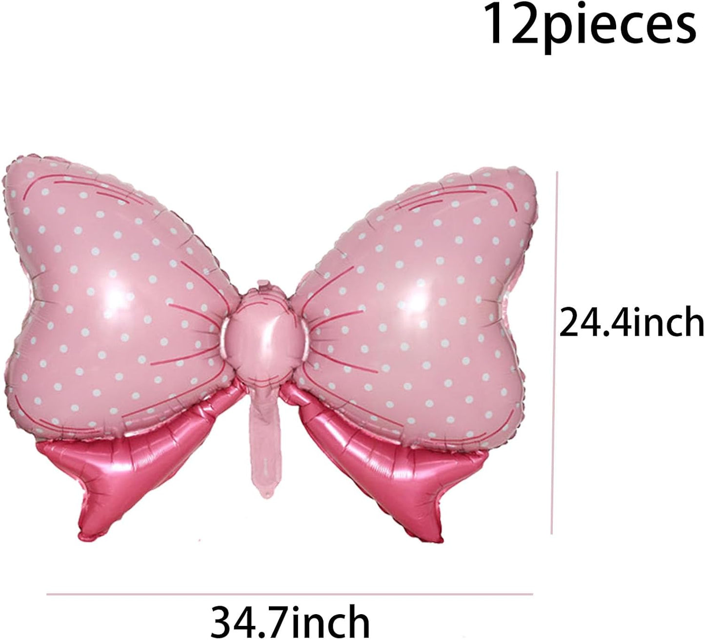 36 Inches Bow Foil Balloon Huge Bowtie Pink Balloon for Baby Shower, Wedding, Kids Theme Party Decoration (Pink 3)