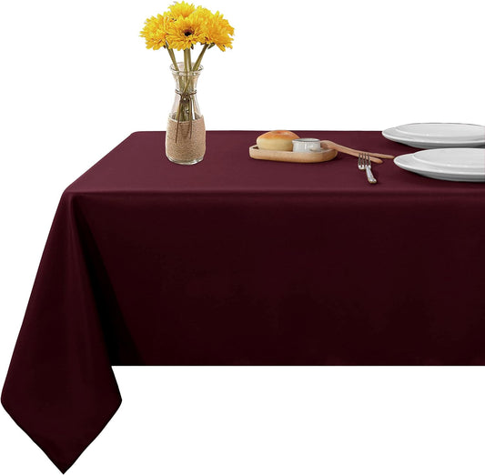 Fitable Square Tablecloth 60x60 inch Tablecloth Stain and Wrinkle Resistant Washable Polyester Table Cloth for Buffet Parties and Camping, Burgundy
