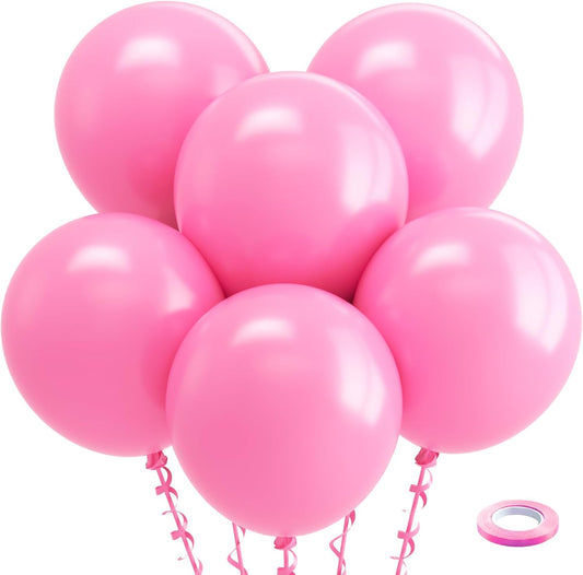Bezente Pink Balloons 18 Inch - 30 Pack Large Thick Pink Balloons Big Round Pink Latex Balloons for Birthday Bridal Shower Gender Reveal Wedding Party Decorations