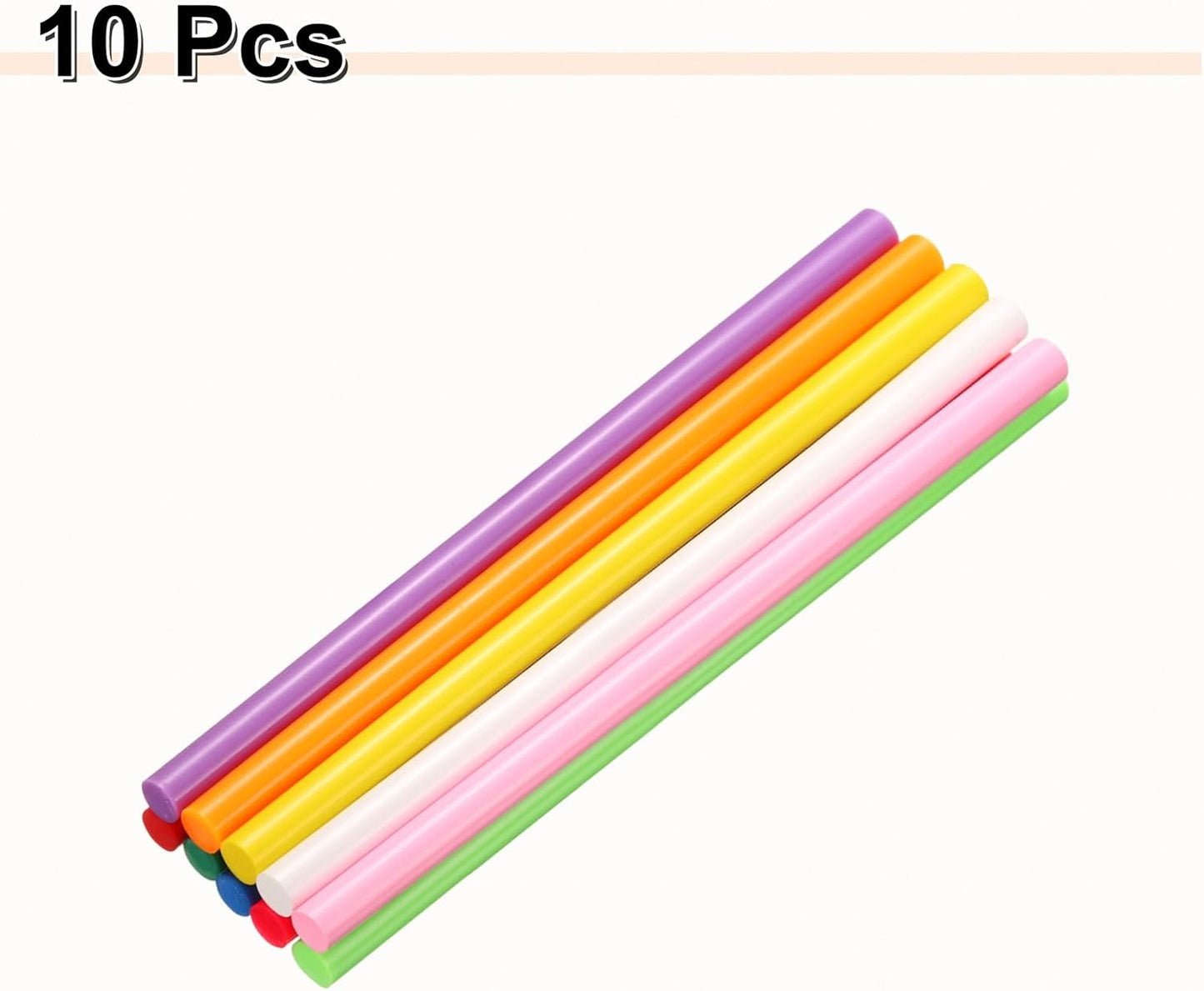 HARFINGTON 10pcs Hot Glue Sticks 0.43" Dia x 9.84" Long EVA Mini Hot Melt Adhesive Glue Stick for Hot Melt Gun Wood Plastic Glass Flowers Fabrics Foam, Multicolor