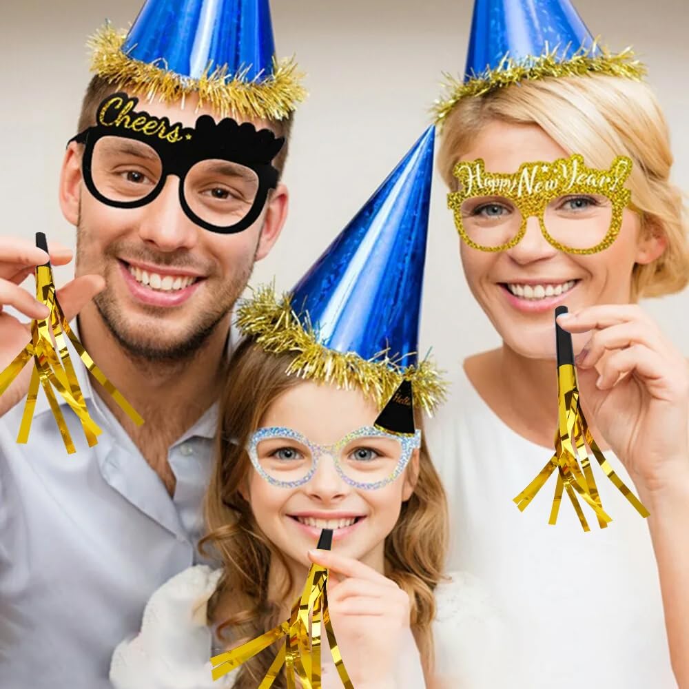 Party Blowers 24 PCS Gold Noise Makers Fun Party Favors Adult Birthday Party Favors Adult Party Favors Noise Makers for Sporting Events Party Whistles Birthday Horns New Years Party Halloween Party