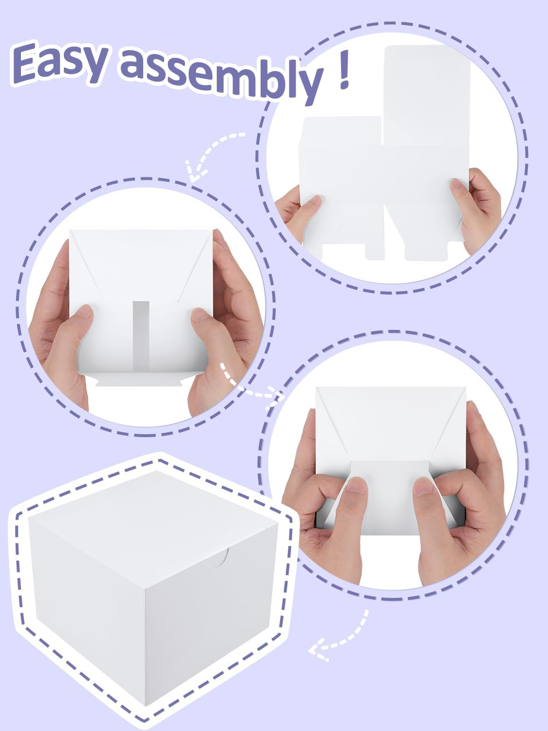 Eupako Gift Boxes 4x4x4 50 Pack White Kraft Paper Box with Lids Party Favor Boxes for Bridesmaids Proposal, Crafting, Cupcake, Wedding, Christmas
