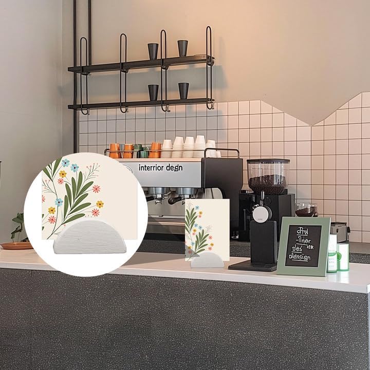 40 PCS Gold and White Table Number Stands, Wooden Table Number Holders, Place Card Holders, Half-Round Tables Numbers Stand for Wedding Party Office Tag Restaurant