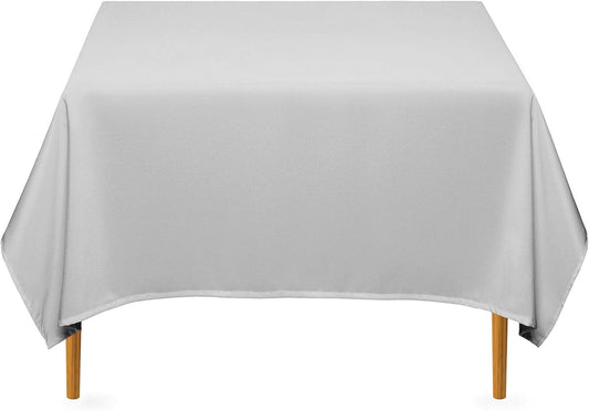 Lann's Linens - 10 Premium 70" Square Tablecloths for Wedding/Banquet/Restaurant - Polyester Fabric Table Cloth - Silver