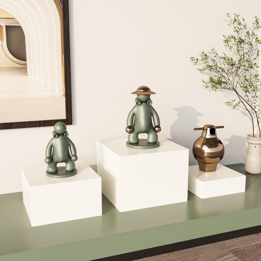 Buffet Risers, White Acrylic Cube for Buffet Table, Display Stand Shelf for Catering Dessert Collectibles Jewelry Figures Show, Food Display Nesting Risers with Hollow Bottoms, Cube, 3Pcs 10"x11"x12"