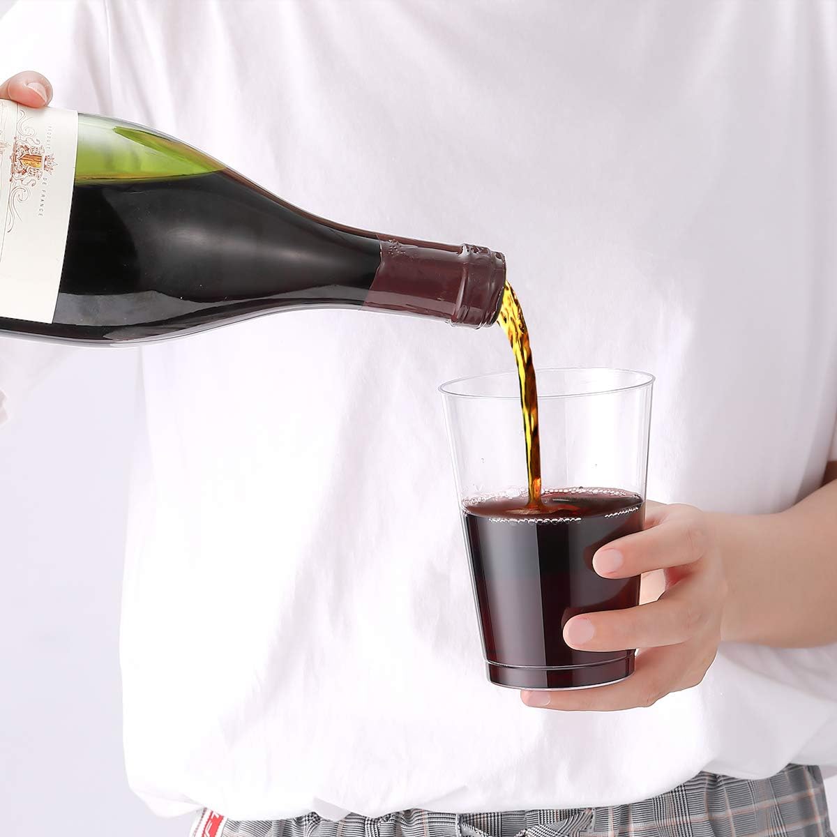 JOLLY CHEF 12 oz Clear Plastic Cups, 100 Pack Heavy-duty Party Glasses, Disposable Plastic Cups for Halloween,Thanksgiving Day, Christmas Party