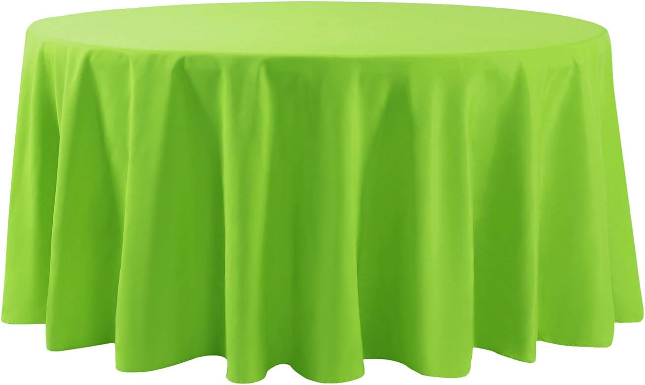 Cupuamon 108 inch Round Tablecloth Washable Polyester Table Cloth Decorative Table Cover for Wedding Party Dining Banquet（108 inch,Apple Green）