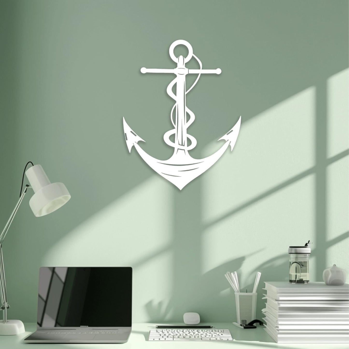 XXQ Anchor Wall Decor - Antique Metal Anchor for Bedroom & Living Room - 12" x 19" / 31 x 47cm
