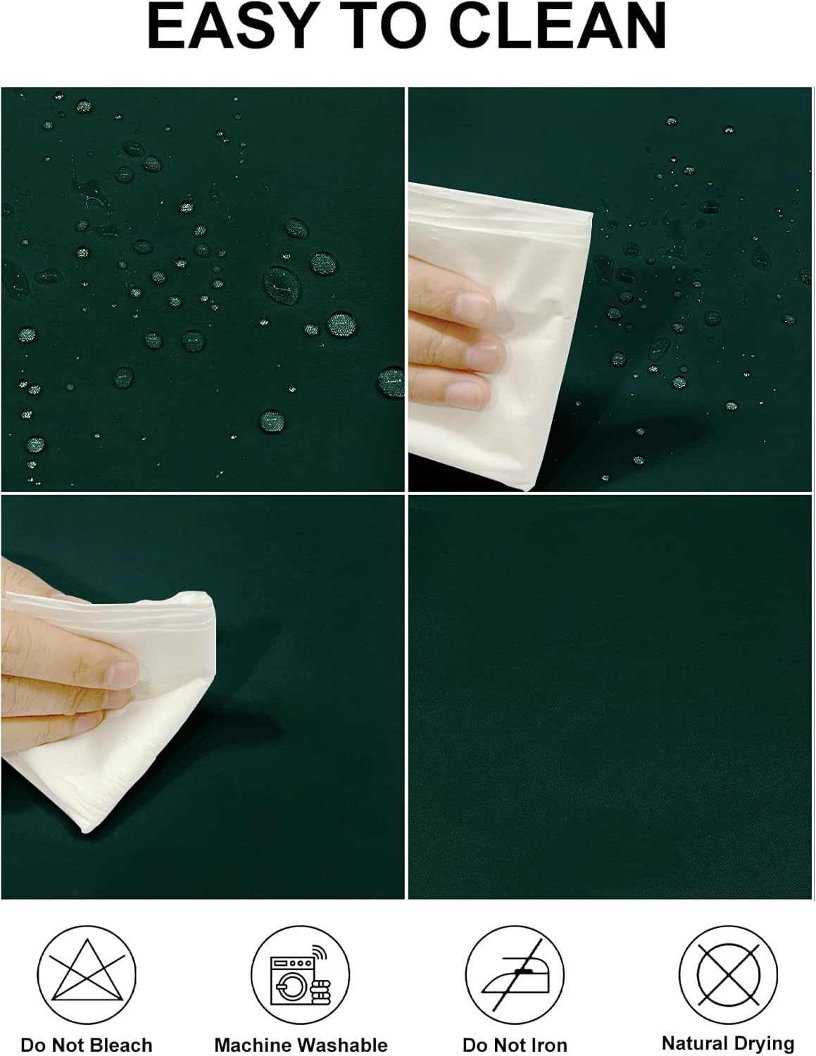 Fokitut 2 Pack Waterproof Round Tablecloth, 132 Inch, Stain Resistant and Wrinkle Polyester Table Cloth, Fabric Table Cover for Kitchen Dining, Wedding, Party, Holiday Dinner-Hunter