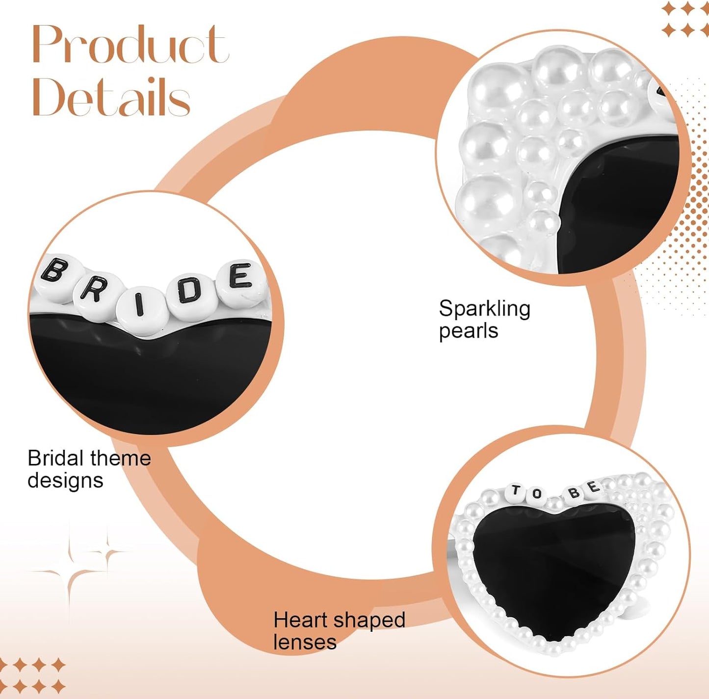 2 Pcs White Bride To Be Sash And Sunglasses Set,Pearls White Heart Bride Sunglasses And Sash Wedding Accessories,Brides Sunglasse For Bachelorette Party Gift,For Wedding,Bachelorette Party Accessories