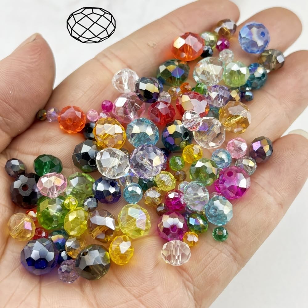 500pcs 3mm Crystal Glass Beads for Crafts Faceted Rondelle Glass Beads for Jewelry Making Crystal Spacer Beads for Necklaces Bracelets Earrings DIY Craft(Peacock Blue AB)