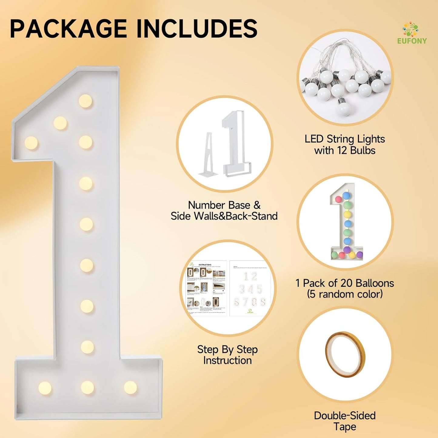 4FT Marquee Numbers, Large Light Up Numbers 8 for 8th 18th 80th Birthday Party Decorations, Giant Light Up Number for Anniversary Decor, 4 Feet Mosaic Number 8 with LED Lights DIY Kit
