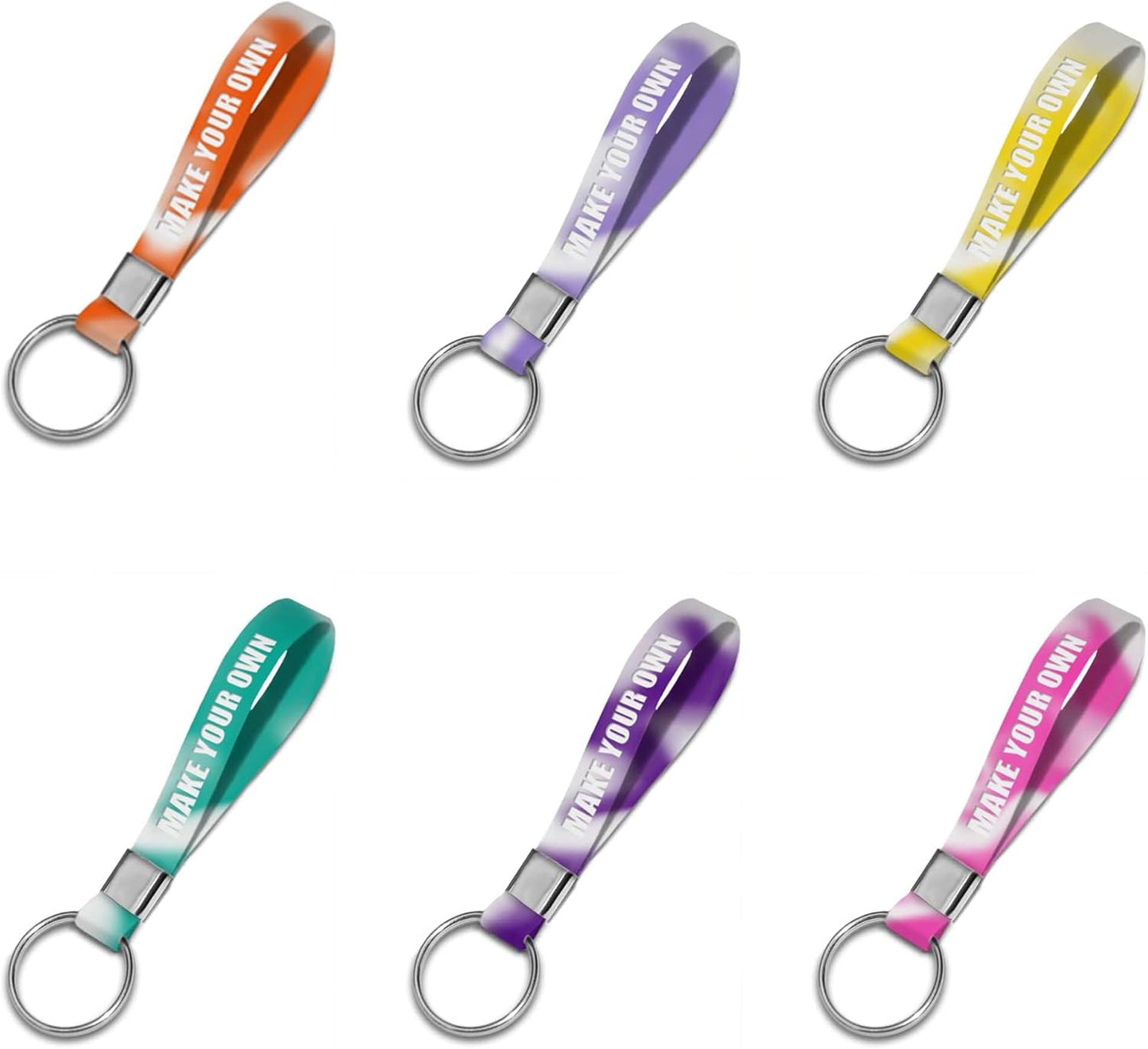 50 Personalized Silicone Keychains for Backpack Key Cellphone, Custom Silicone Keyrings CustomText/Icon for Adults