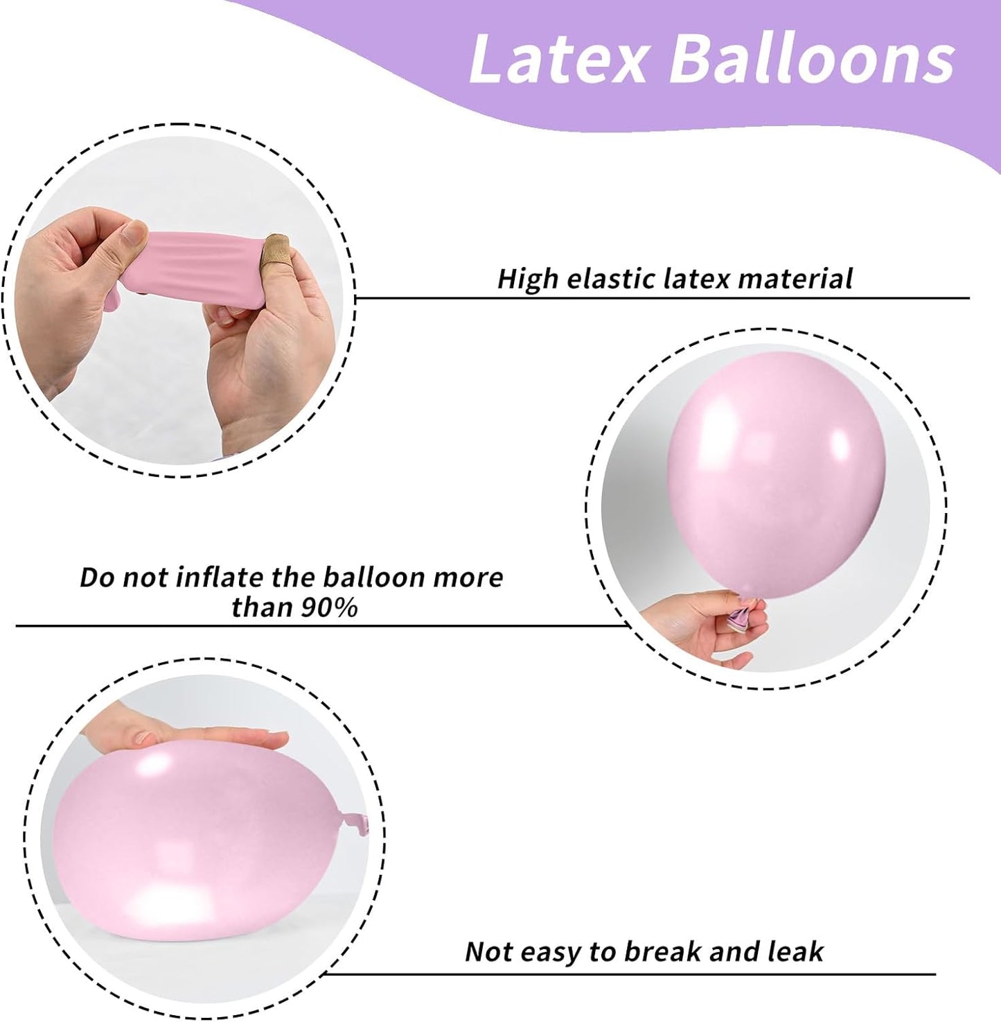 Maca Pink Purple Butterfly Printed Balloons - 52 PCS 12 Inch, Perfect for Baby Shower, Girls' Birthday Parties, or Wedding Decorations