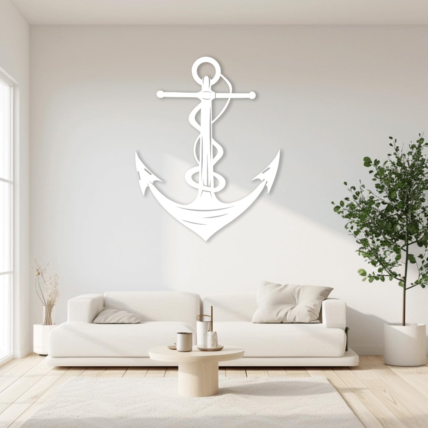 XXQ Anchor Wall Decor - Antique Metal Anchor for Bedroom & Living Room - 12" x 19" / 31 x 47cm