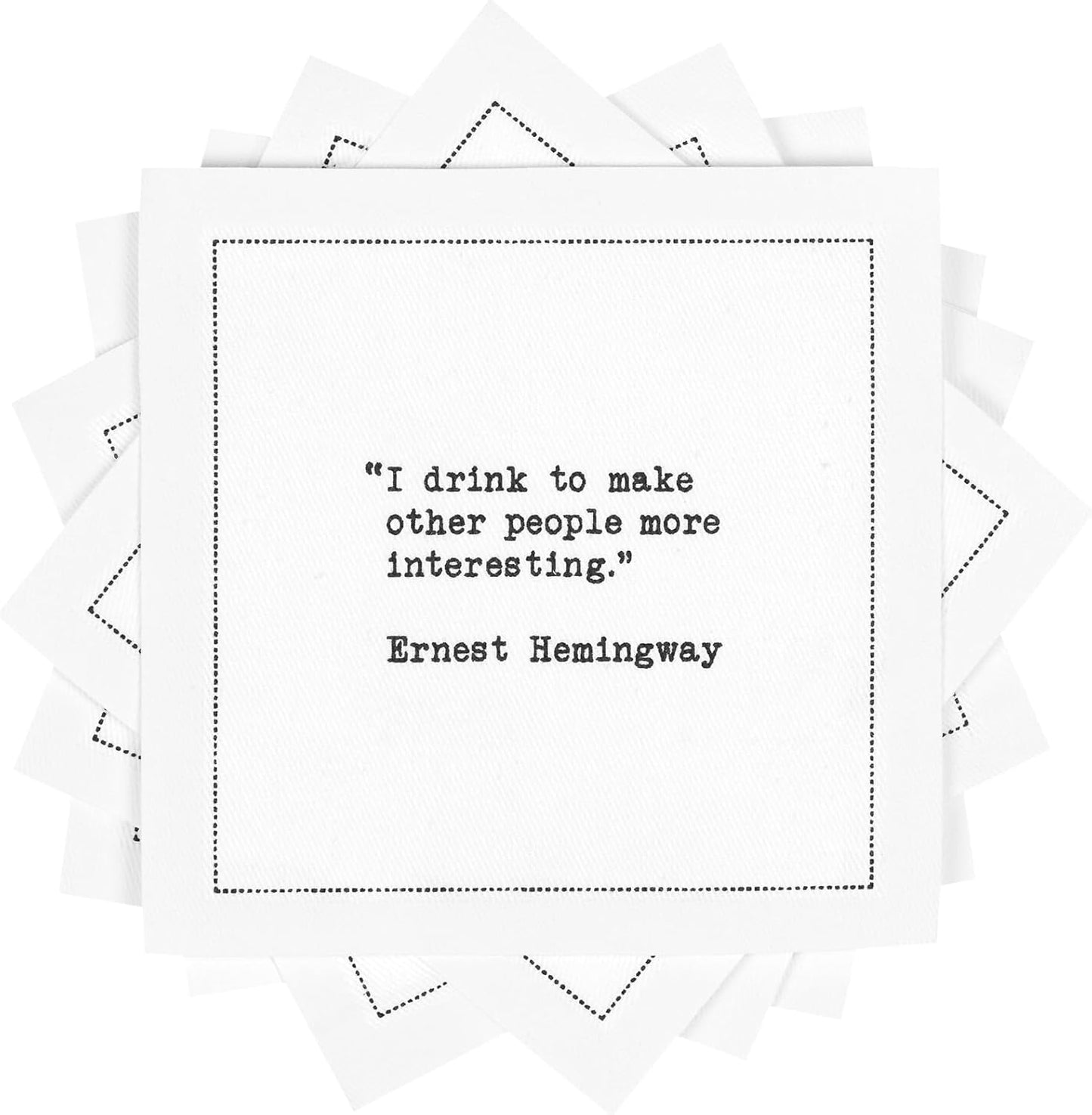 Five Star Napkins Drinking Quotes, White Cotton Cocktail Napkins, Beverage Napkins, Bar Napkins, Cloth Napkins, Party Napkins, Events, Holidays, Weddings, Birthdays, Disposable, 4.5" x 4.5" (100x)