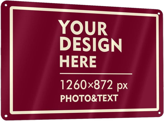 Custom Signs Outdoor Metal Sign - 12 x 8 Customized Personalized Aluminum for Office, Home, Business, Decor, Road Signs, Rust-Proof (Ivory Text Box)