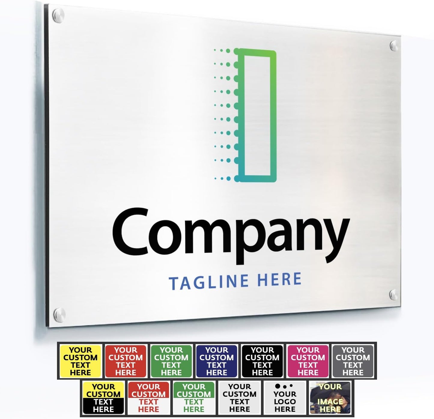 SPEEDYFORMS Custom Outdoor Metal Sign, Personalized Aluminum, Customized Safety, Business, Waterproof White Aluminum (Logo, 20x20 In)