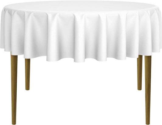 Lann's Linens - 10 Premium 70" Round Tablecloths for Wedding/Banquet/Restaurant - Polyester Fabric Table Cloths - White