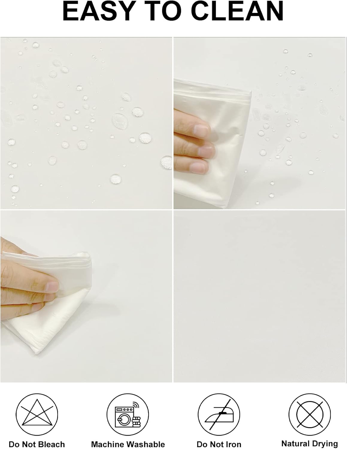 Fokitut 6 Pack Waterproof Round Tablecloth, 108 Inch, Stain Resistant and Wrinkle Polyester Table Cloth, Fabric Table Cover for Kitchen Dining, Wedding, Party, Holiday Dinner-Ivory