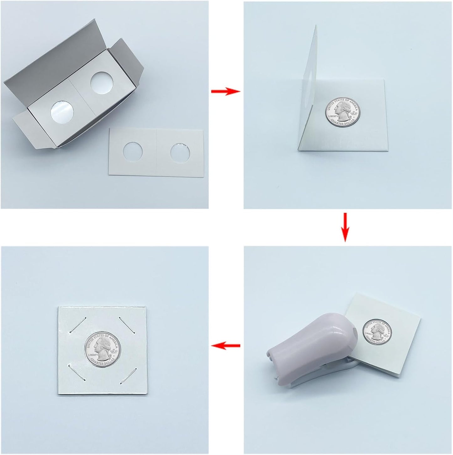 200 PCS Premium Cardboard Coin Flips 2 x 2 inch Coin Collection Supplies for Large Dollar, Mylar Coin Flips Coin Holders for Collectors (Large Dollar Coin Flips)