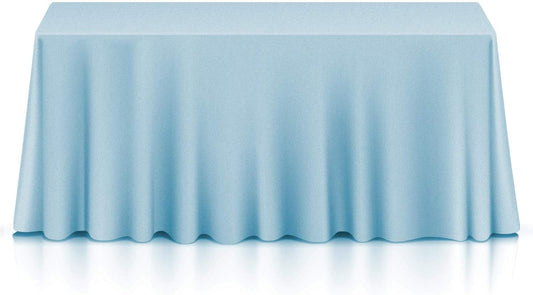 Lann's Linens - 10 Premium 90" x 132" Tablecloths for Wedding/Banquet/Restaurant - Rectangular Polyester Fabric Table Cloths - Baby Blue