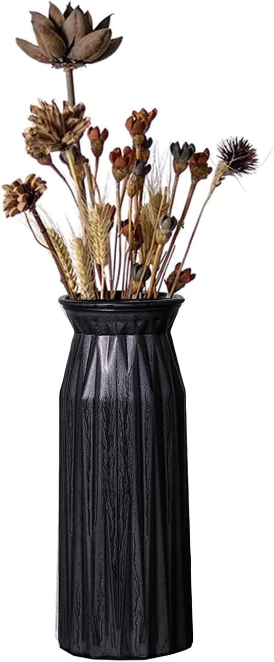 Black Antique Vase, 12 Inches Elegant Vintage Glass Vase Rustic European Unique Chic Style for Tabletop, Kitchen, Office, Living Room Decoration