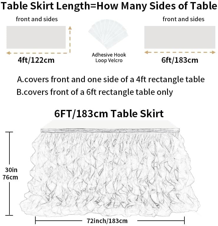 Luxury Organza Mesh Table Skirt Draping Floating Romance - Perfect for Bridal Showers, Birthday Weddings - Clear Flowing Decoration for a Wonderful Main Cake Table (Champagne-6ft, 72" L×30" H)