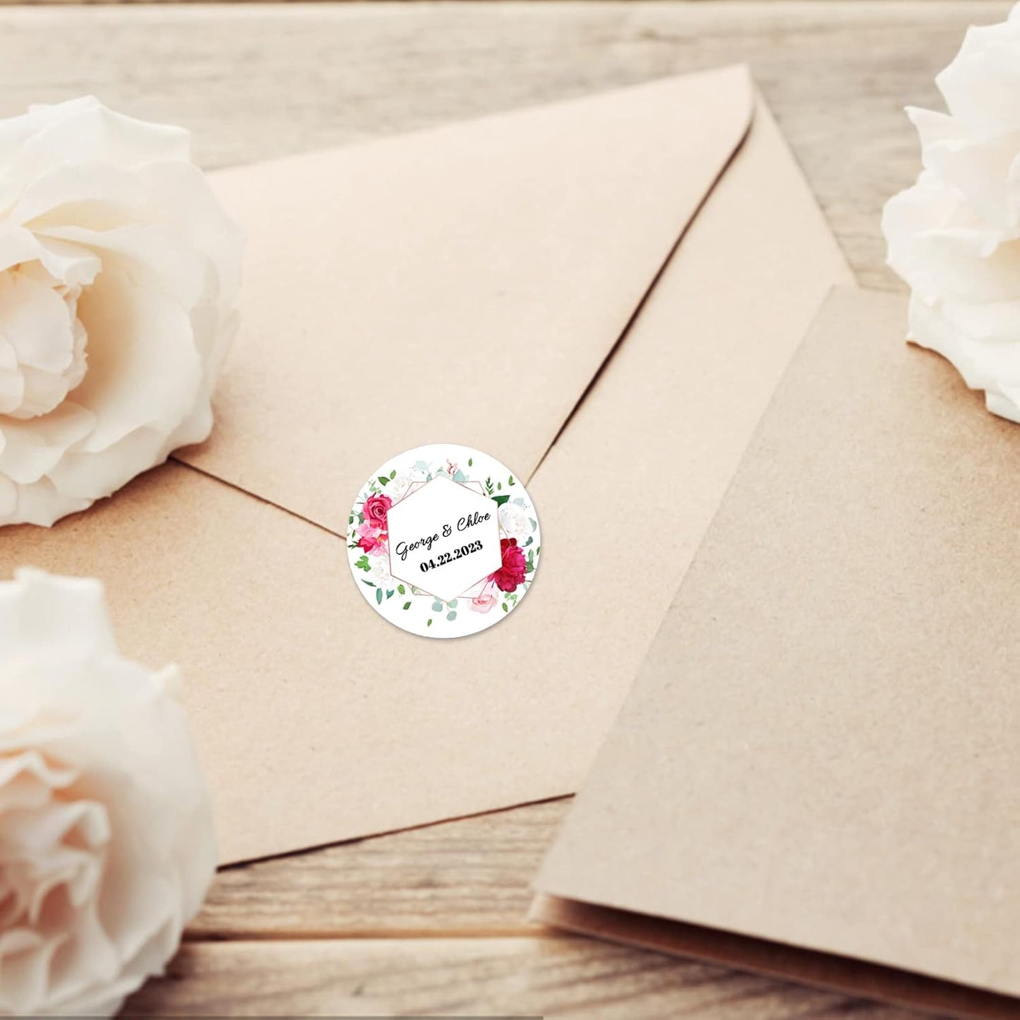 200 Pack Custom Stickers Personalized Labels for Business Logo Customized Vinyl Wedding Favors Birthday Baby Bridal Shower Make Your Own 1 Inch-10 Inch,lable-flower200