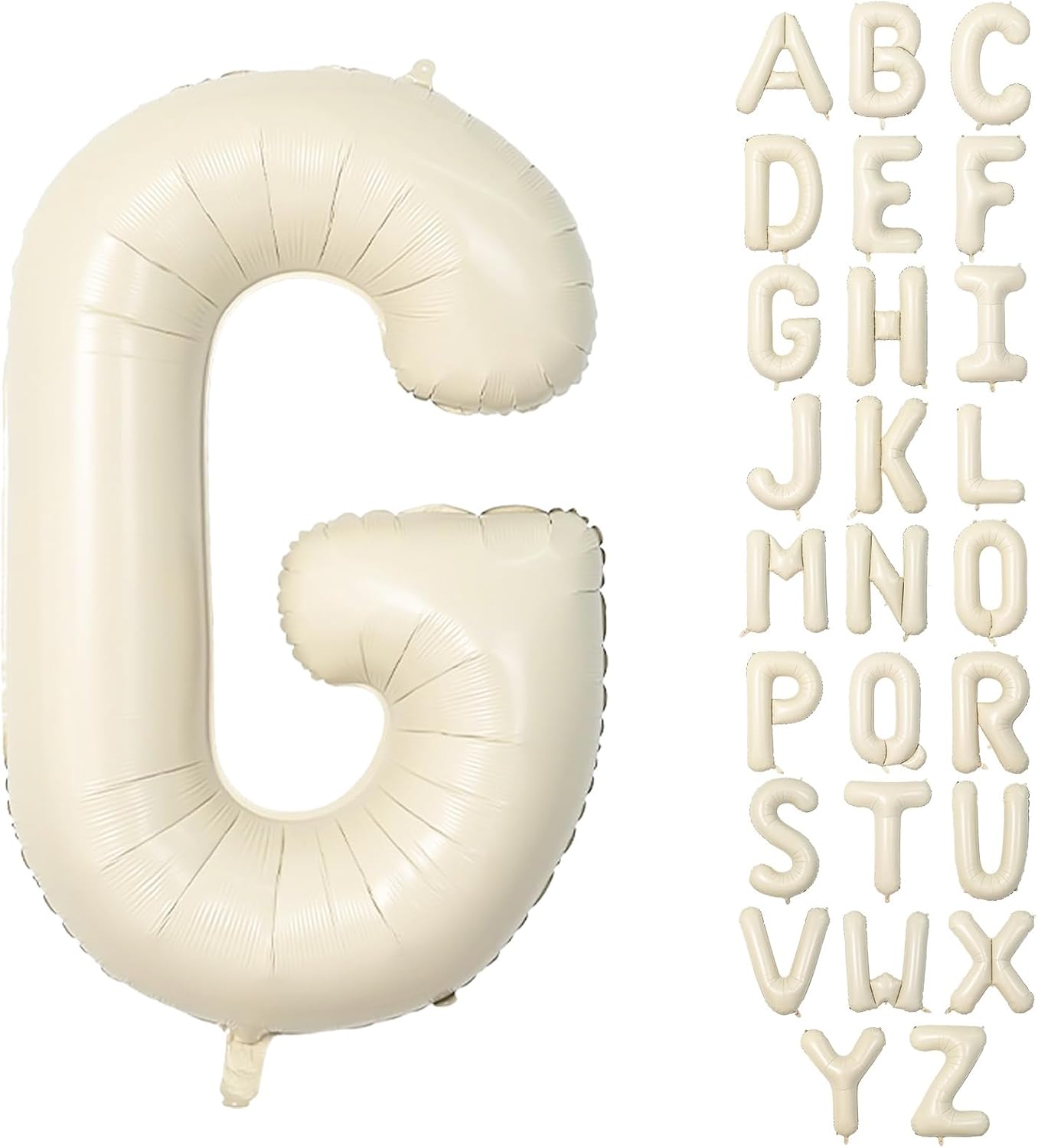 40 Inch Letter Balloons G, Big Custom A-Z Alphabet Foil Name Balloon Cream White, Self Inflating Beige Customize Helium Balloon Letters G for Women Girls Birthday Grad Oh Baby Shower Party Decorations
