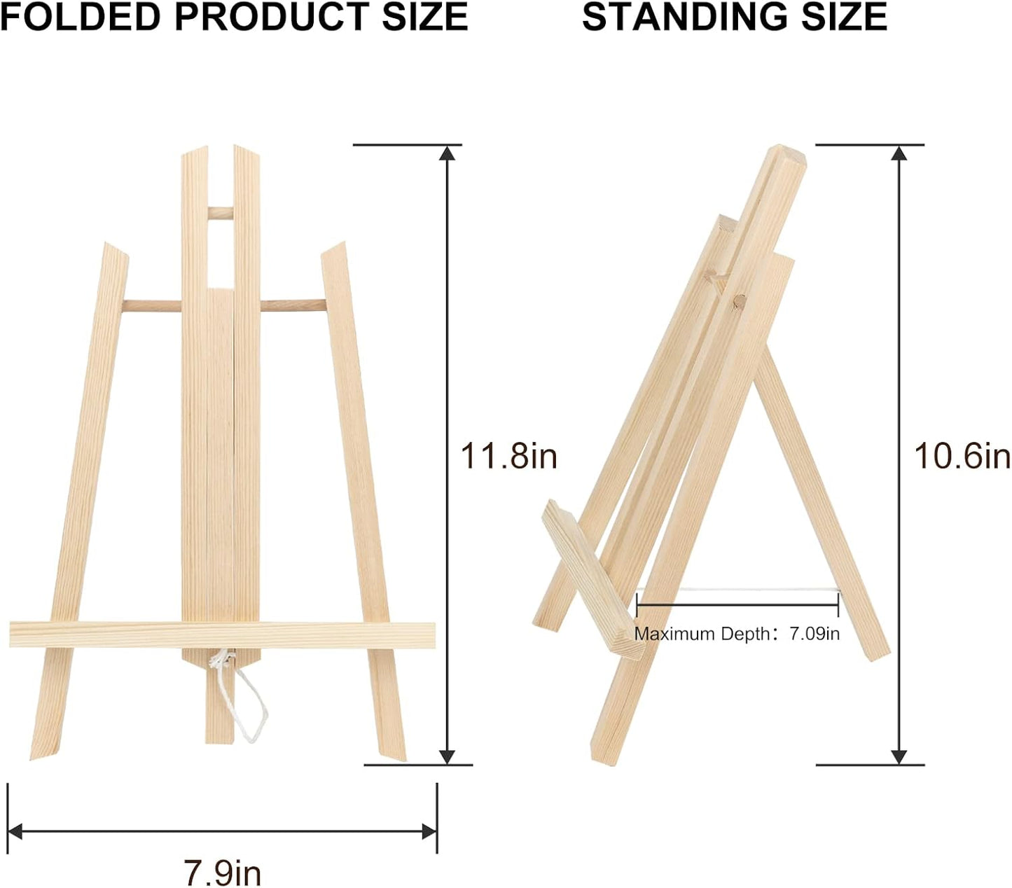 Kinlink 11.8 Inch Tall Wood Easels for Display Set of 6, Display Easel Tabletop, Painting Easel Stand for Artist Students