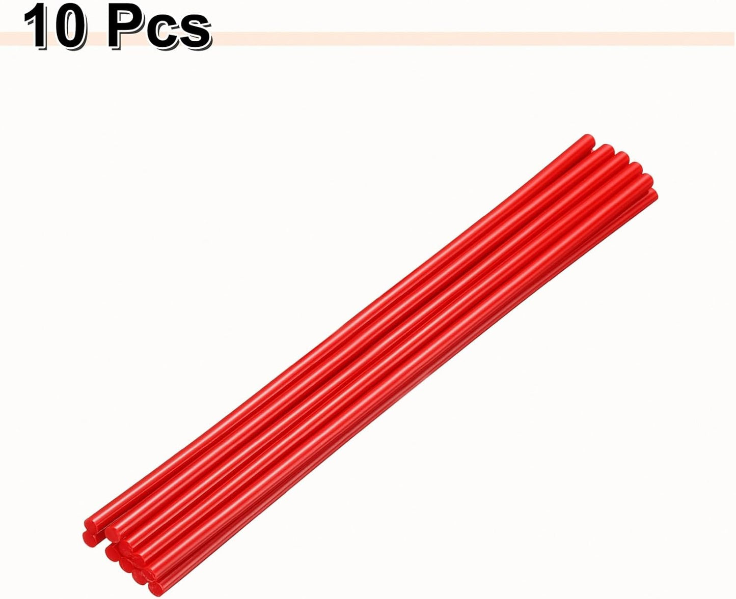 HARFINGTON 10pcs Hot Glue Sticks 0.28" Dia x 11.81" Long EVA Mini Hot Melt Adhesive Glue Stick for Hot Melt Gun Wood Plastic Glass Flowers Fabrics Foam, Red