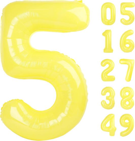 Macaron Yellow Number Balloon 5