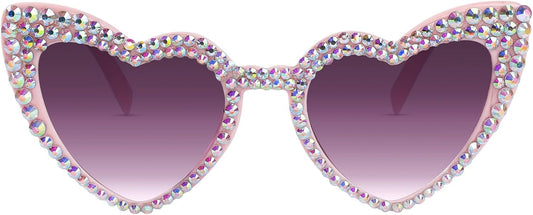 YOGFIT Heart Sunglasses for Women Fashion Classic Love Eye Protection Sunglasses Vintage Cute Heart Sunglasses