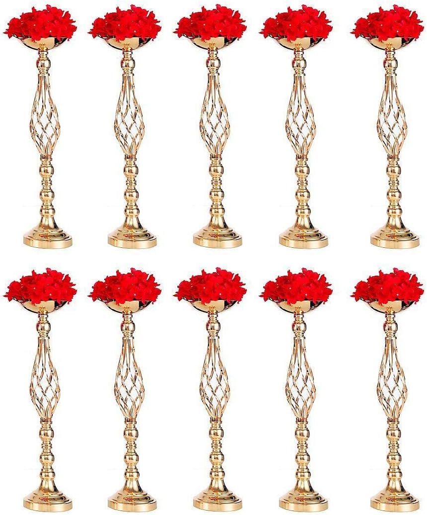 Wedding Centerpieces for Reception Tables, Twist Candleholder Stands, Flower Arrangement Vases, Metal Centerpieces for Wedding Road-Leading Party Home Decor