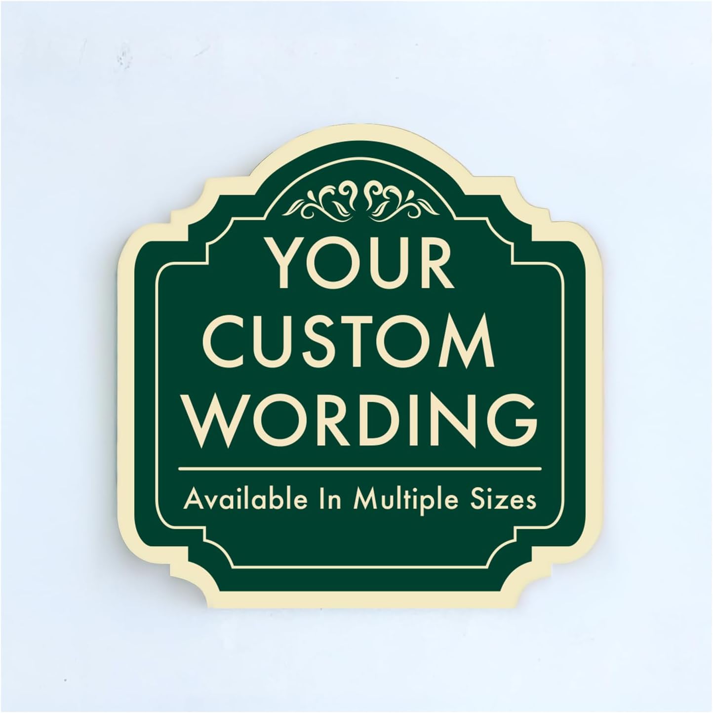 Custom Decorative Outdoor Metal Sign - Personalized Aluminum Driveway Sign, Waterproof, Made In USA - Design 2 Forest Green 18x18 In