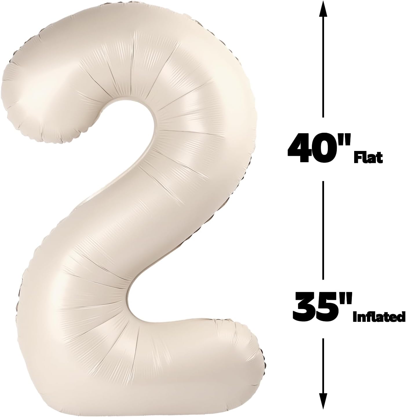 40 Inch Cream White 23 32 Large Number Balloon, 23 32 Cream White Birthday Party Decorations, Numbers 23 32 Foil Balloons for Anniversary Graduations Celebration Supplies
